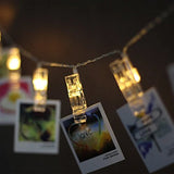 Miaro Cuerda de clips para fotos, 40 LED, decoración de luces para boda, fiesta, Navidad, interiores, hogar, blanco