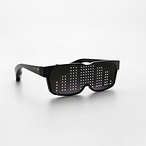 CHEMION- Único Bluetooth gafas de LED - texto personalizable y animaciones. Perfecto para fiestas Rave, conciertos