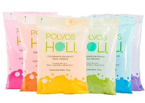 Polvos Holi Kit Original 75gr (10 Piezas) Colorantes Fiesta Varios Colores