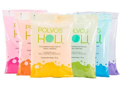 Polvos Holi Kit Original 75gr (10 Piezas) Colorantes Fiesta Varios Colores