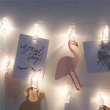Miaro Cuerda de clips para fotos, 40 LED, decoración de luces para boda, fiesta, Navidad, interiores, hogar, blanco