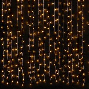 NEXGADGET Luces de Cortina LED 3m* 3m, Luces al Aire Libre de Blanco Resistente al Agua, Codena de Luces de Navidad con 8 Modelos de Iluminación para la Decoración de Fiestas y Bodas, etc (Blanco Cálido)