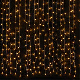 NEXGADGET Luces de Cortina LED 3m* 3m, Luces al Aire Libre de Blanco Resistente al Agua, Codena de Luces de Navidad con 8 Modelos de Iluminación para la Decoración de Fiestas y Bodas, etc (Blanco Cálido)