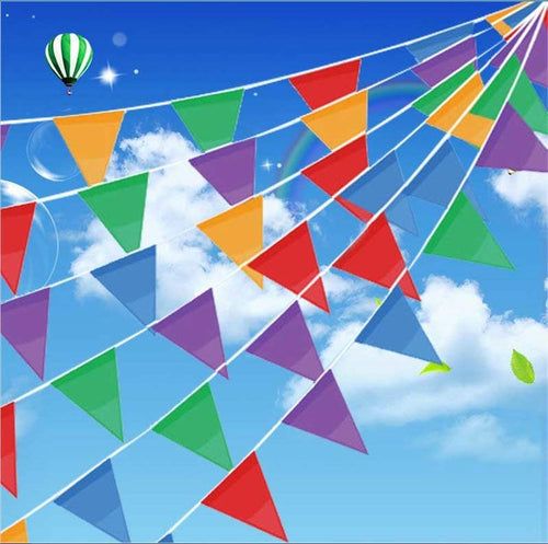 Eokeanon 150Pcs Pennant Banner Multicolor Bunting Banderas, 263 Ft Banner Banderas de Cadena Perfecto para la Gran inauguración Cumpleaños Fiesta Decoraciones navideñas