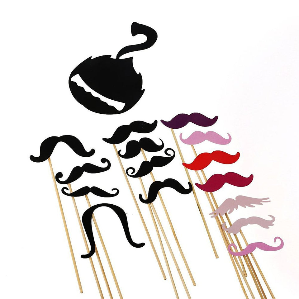 Lingstar Photo Booth Props Kit de bricolaje para Boda Fiesta Photobooth Vestir Accesorios 60pcs