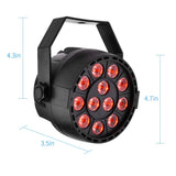 Luces Discoteca, WZTO 4 Modos Bola Discoteca Luz 12 LED Giratoria Luces de Fiesta con Sonido Activado,Luces de Escenario 7 Colores RGB Lámparas de Disco para Cumpleaños, Discoteca, Fiesta, KTV, Bar, Navidad, Bodas