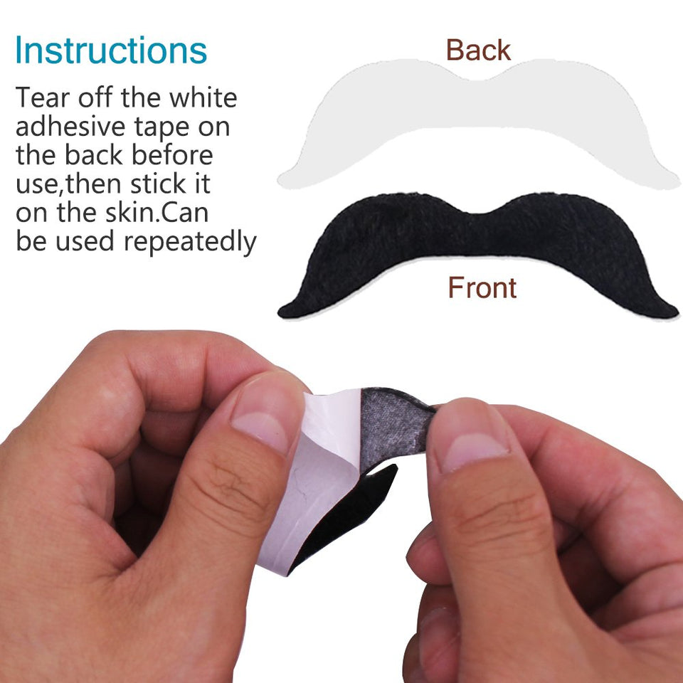 YuCool 60 Piezas de Bigotes Falsos autoadhesivos, Novedad de Bigotes Falsos para Fiesta de Disfraces y Fiesta Mexicana de Rendimiento y Fiesta
