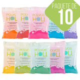 Polvos Holi Kit Original 75gr (10 Piezas) Colorantes Fiesta Varios Colores