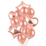[51 PACK] Globos de Cumpleaños Rosa Metálico de Fiesta para Niña o Niño | Incluye: Letrero Happy Birthday + Globos Metálicos + Globos con Confetti + Decoración de pastel + Guirnaldas rosa + Listón