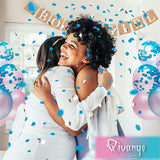 The Fellie Artículos de Fiesta reveladores de género, Niño o niña Globos de la Ducha del bebé Accesorios de la Foto Revelan Globos y Fajas Set de Decoraciones de Globos de Confeti