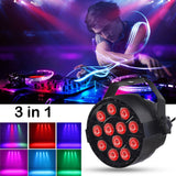 Luces Discoteca, WZTO 4 Modos Bola Discoteca Luz 12 LED Giratoria Luces de Fiesta con Sonido Activado,Luces de Escenario 7 Colores RGB Lámparas de Disco para Cumpleaños, Discoteca, Fiesta, KTV, Bar, Navidad, Bodas