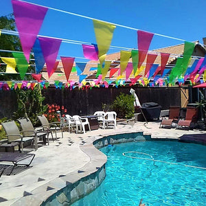 Eokeanon 150Pcs Pennant Banner Multicolor Bunting Banderas, 263 Ft Banner Banderas de Cadena Perfecto para la Gran inauguración Cumpleaños Fiesta Decoraciones navideñas