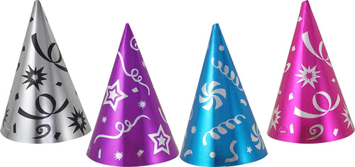 Gorro Metalizado de Colores para Fiestas - Paquete con 24 Piezas