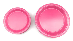 Serves 50 | Paquete completo de fiesta | Rosa | Platos de papel de cena de 9 pulgadas | Platos de papel de postre de 7 pulgadas | 9 oz tazas | 3 capas servilletas | Rosa/Baby Shower Party Tema