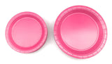 Serves 50 | Paquete completo de fiesta | Rosa | Platos de papel de cena de 9 pulgadas | Platos de papel de postre de 7 pulgadas | 9 oz tazas | 3 capas servilletas | Rosa/Baby Shower Party Tema