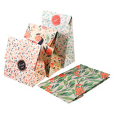 bolsa de papel, Bolsas de papel Kraft 12 piezas de papel de flores bolsos de papel con pegatinas para la boda Fiesta de cumpleaños Año Nuevo Regalo de la fiesta de compras Mechandise Bolsas de regalo