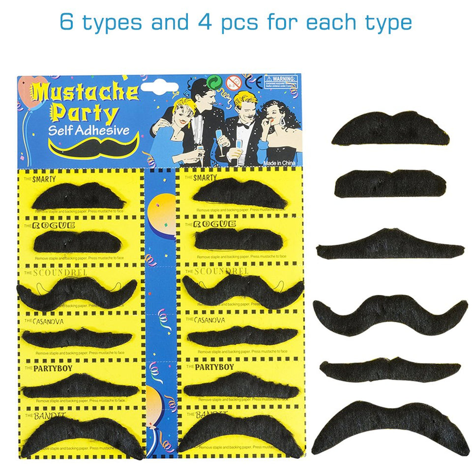 YuCool 60 Piezas de Bigotes Falsos autoadhesivos, Novedad de Bigotes Falsos para Fiesta de Disfraces y Fiesta Mexicana de Rendimiento y Fiesta