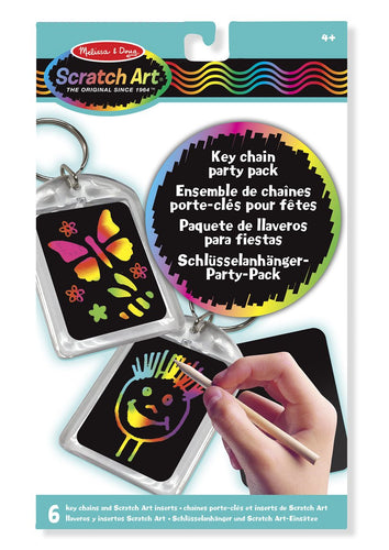 Melissa & Doug Paquete de fiesta Scratch Art: Llaveros