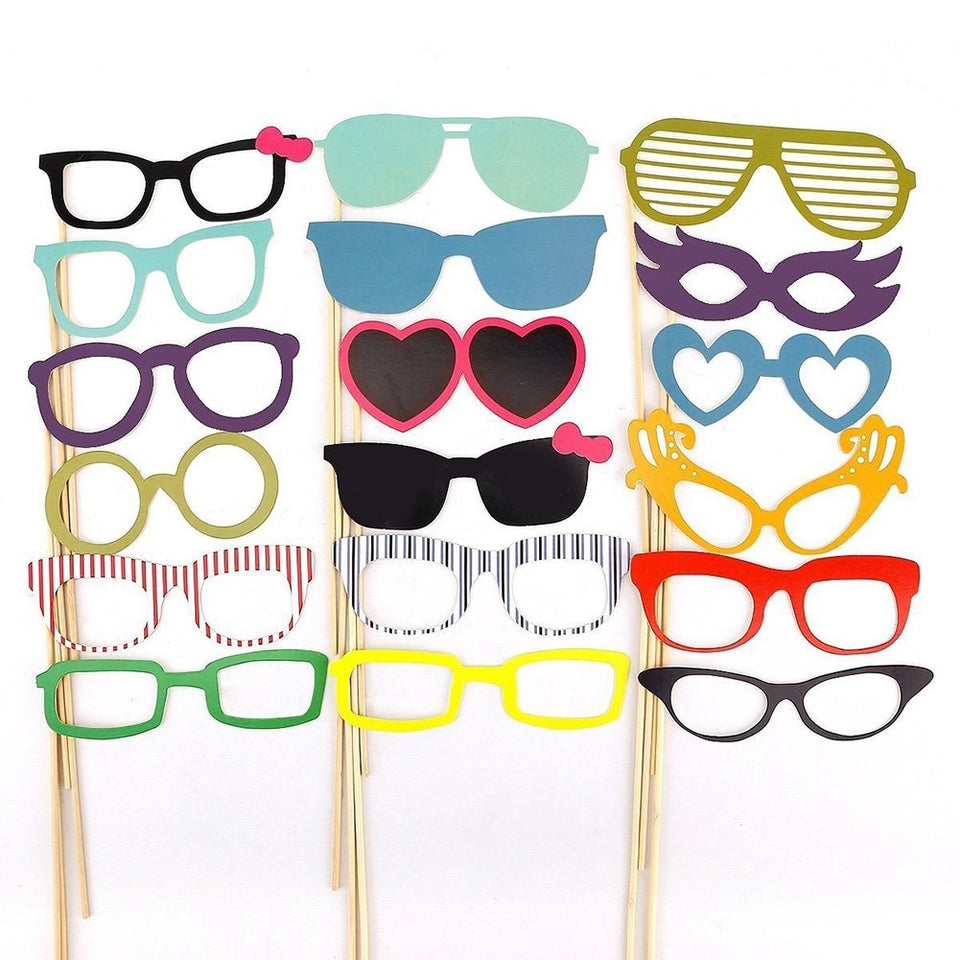 Lingstar Photo Booth Props Kit de bricolaje para Boda Fiesta Photobooth Vestir Accesorios 60pcs