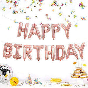 [51 PACK] Globos de Cumpleaños Rosa Metálico de Fiesta para Niña o Niño | Incluye: Letrero Happy Birthday + Globos Metálicos + Globos con Confetti + Decoración de pastel + Guirnaldas rosa + Listón