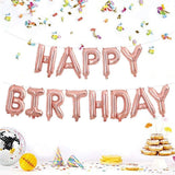 [51 PACK] Globos de Cumpleaños Rosa Metálico de Fiesta para Niña o Niño | Incluye: Letrero Happy Birthday + Globos Metálicos + Globos con Confetti + Decoración de pastel + Guirnaldas rosa + Listón