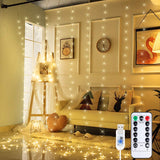 Anpro 3 * 3M 300 LED Luz,Luz Cadena,Cortina de luces LED,Luz Ventana Decorado para Fiesta,Navidad