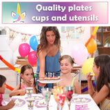 Upper Midland Products Set de Fiesta de Unicornio para 16 cumpleaños, Paquete de Suministros para Fiestas, Kit de decoración para niñas