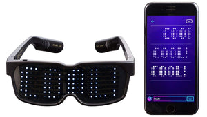 CHEMION- Único Bluetooth gafas de LED - texto personalizable y animaciones. Perfecto para fiestas Rave, conciertos