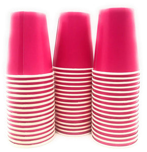Serves 50 | Paquete completo de fiesta | Rosa | Platos de papel de cena de 9 pulgadas | Platos de papel de postre de 7 pulgadas | 9 oz tazas | 3 capas servilletas | Rosa/Baby Shower Party Tema
