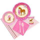 BirthdayExpress Western Cowgirl - Paquete de Suministros para Fiestas Infantiles, 24 Invitados, Color Rosa