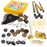 Juvale 100 Unidades de Regalos de Fiesta Pirata, artículos de Fiesta de cumpleaños, decoración de Piratas, Monedas Falsas de plástico, Estuche de Pirata para Halloween Giveaways, premios de Carnaval