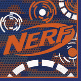 Nerf - Juego de 8 servilletas para fiestas de cumpleaños con platos para el almuerzo, platos de postre, servilletas para el almuerzo, vasos