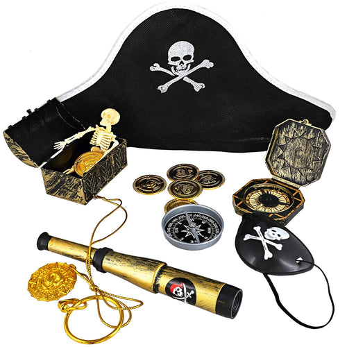 Juvale 100 Unidades de Regalos de Fiesta Pirata, artículos de Fiesta de cumpleaños, decoración de Piratas, Monedas Falsas de plástico, Estuche de Pirata para Halloween Giveaways, premios de Carnaval