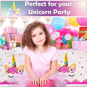 Upper Midland Products Set de Fiesta de Unicornio para 16 cumpleaños, Paquete de Suministros para Fiestas, Kit de decoración para niñas