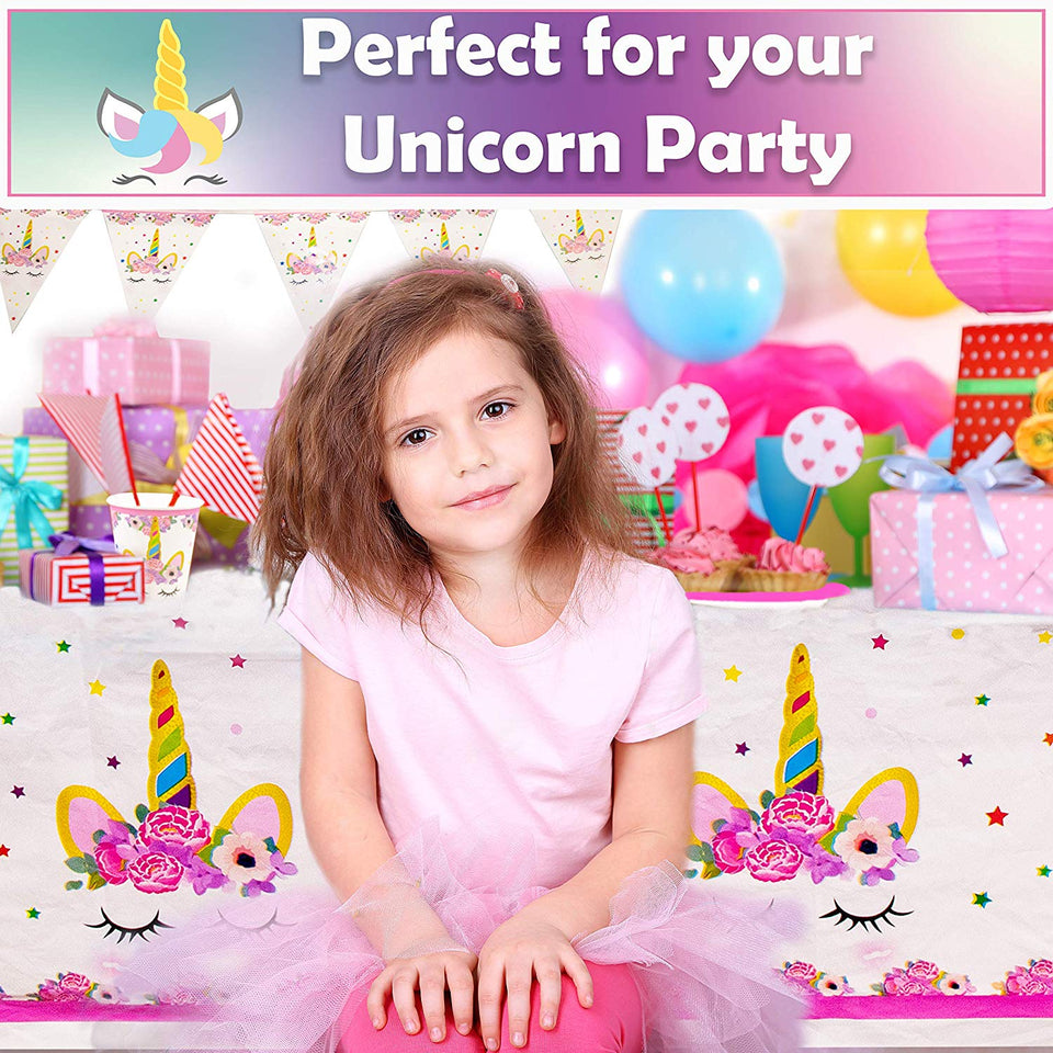 Upper Midland Products Set de Fiesta de Unicornio para 16 cumpleaños, Paquete de Suministros para Fiestas, Kit de decoración para niñas
