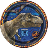 bashbox Jurassic World Dinosaurio fiesta de cumpleaños suministros Pack incluidos Pastel & Lunch Platos, Cubiertos, vasos y servilletas para 8 huéspedes
